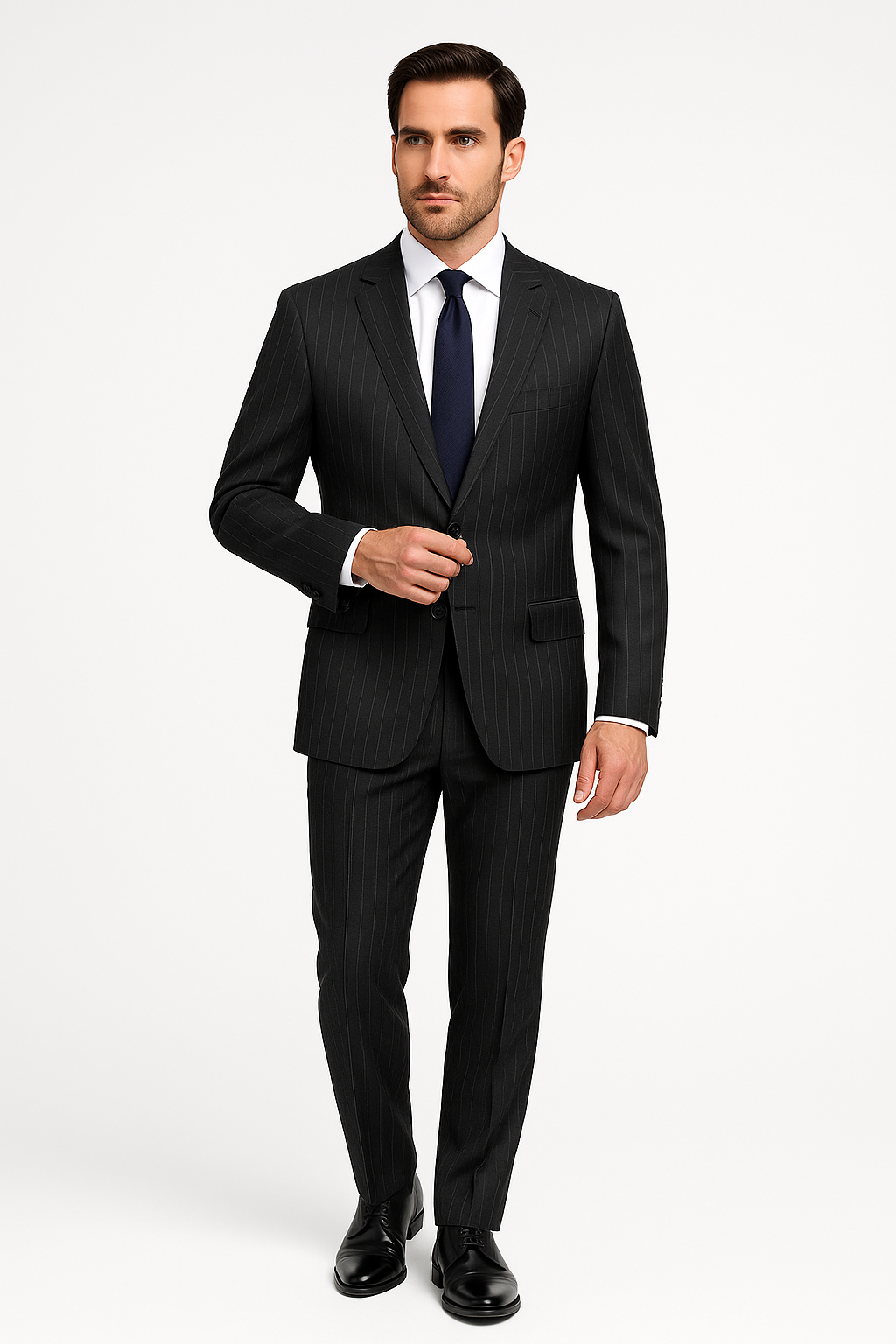 VBC Charcoal Chalk Stripe Suit