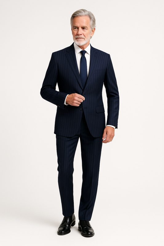 VBC Navy Chalk Stripe Suit
