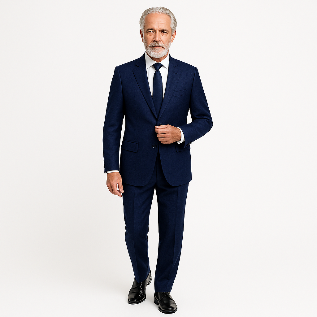 VBC Blue Herringbone Suit