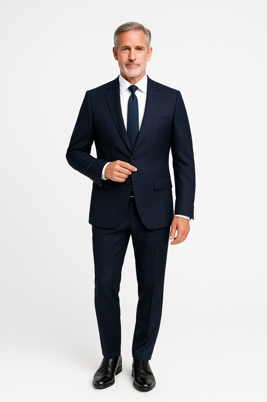 VBC Navy Windowpane Suit