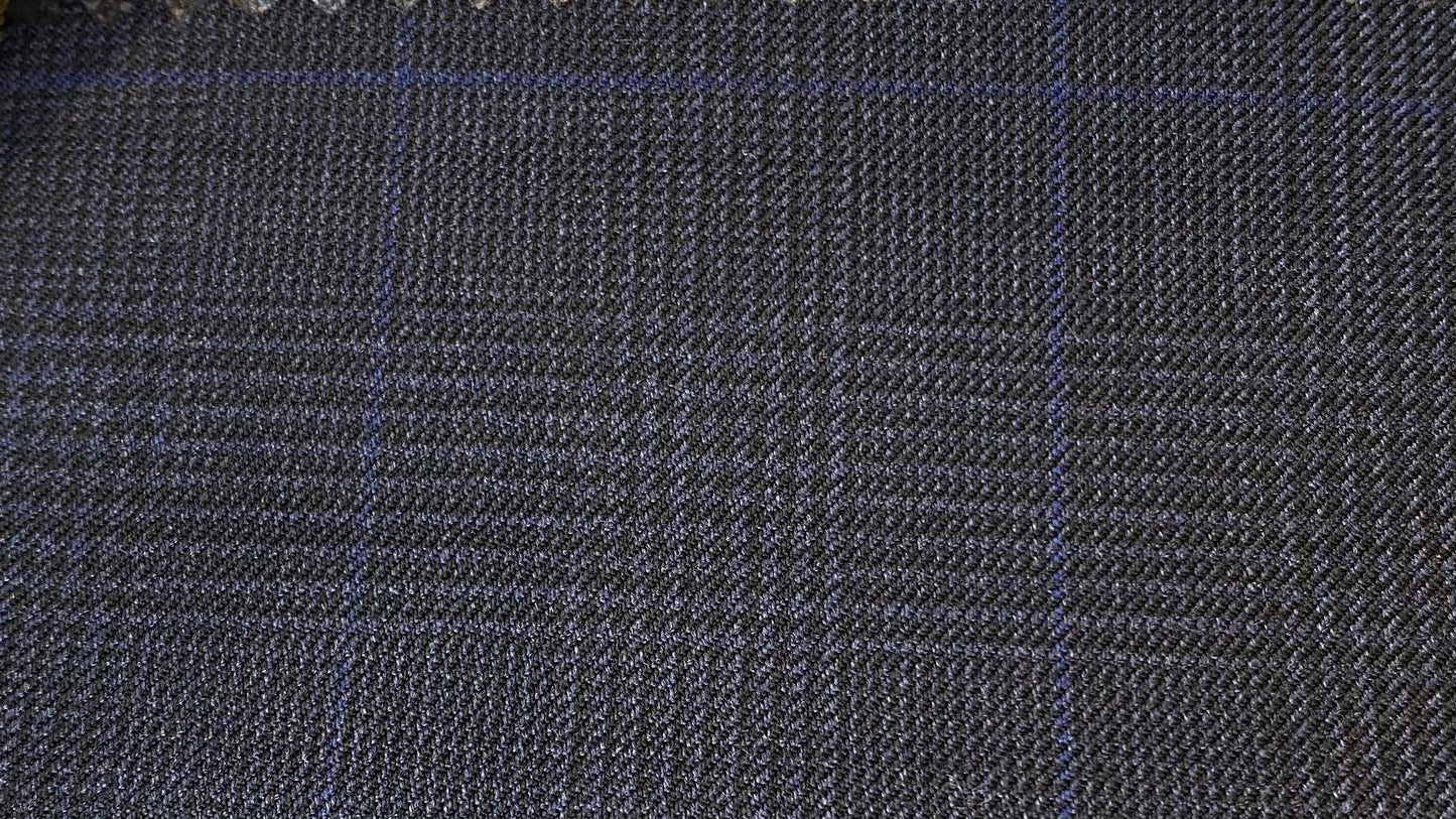 Charcoal and Blue Check Suit